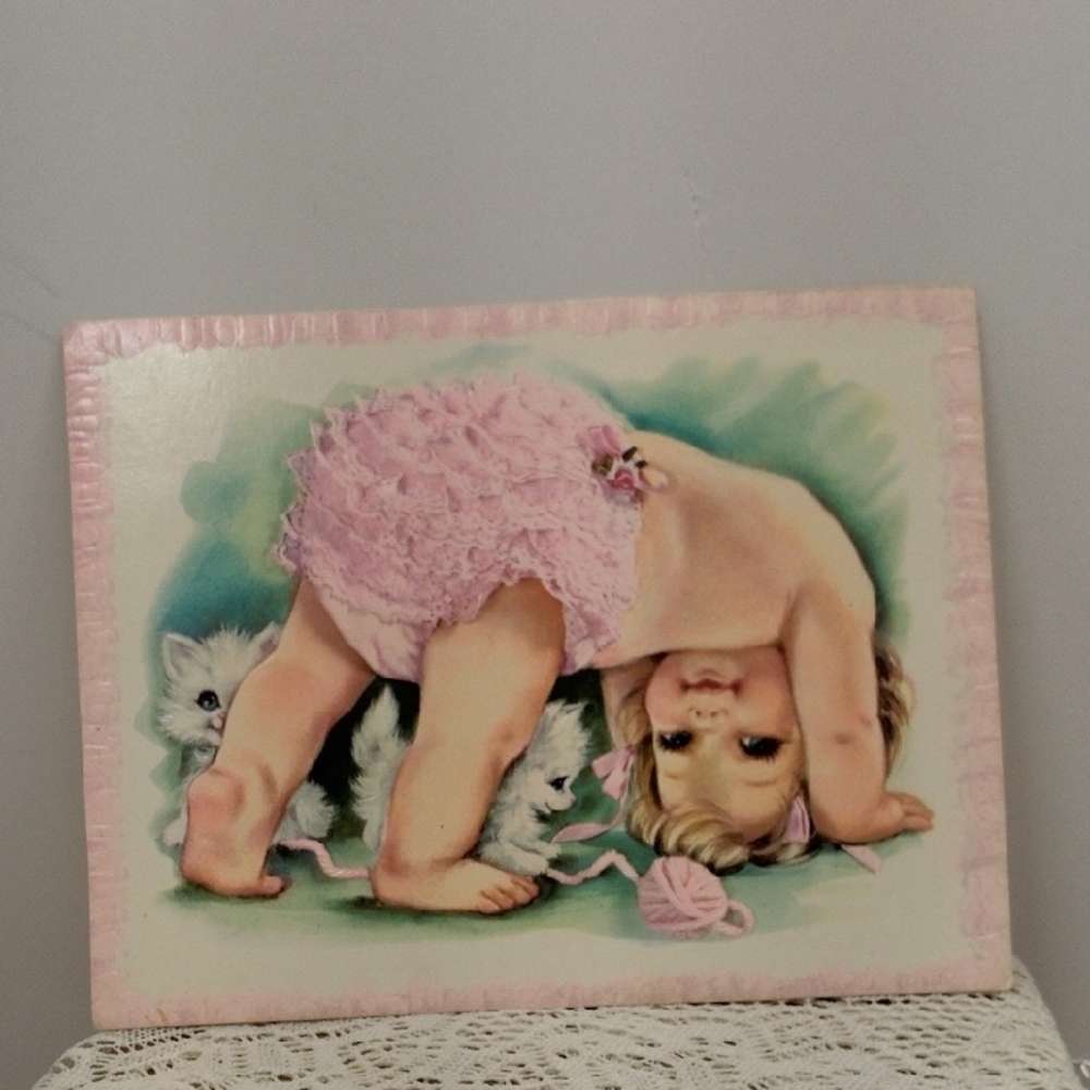 Vintage Pink Baby Art Print